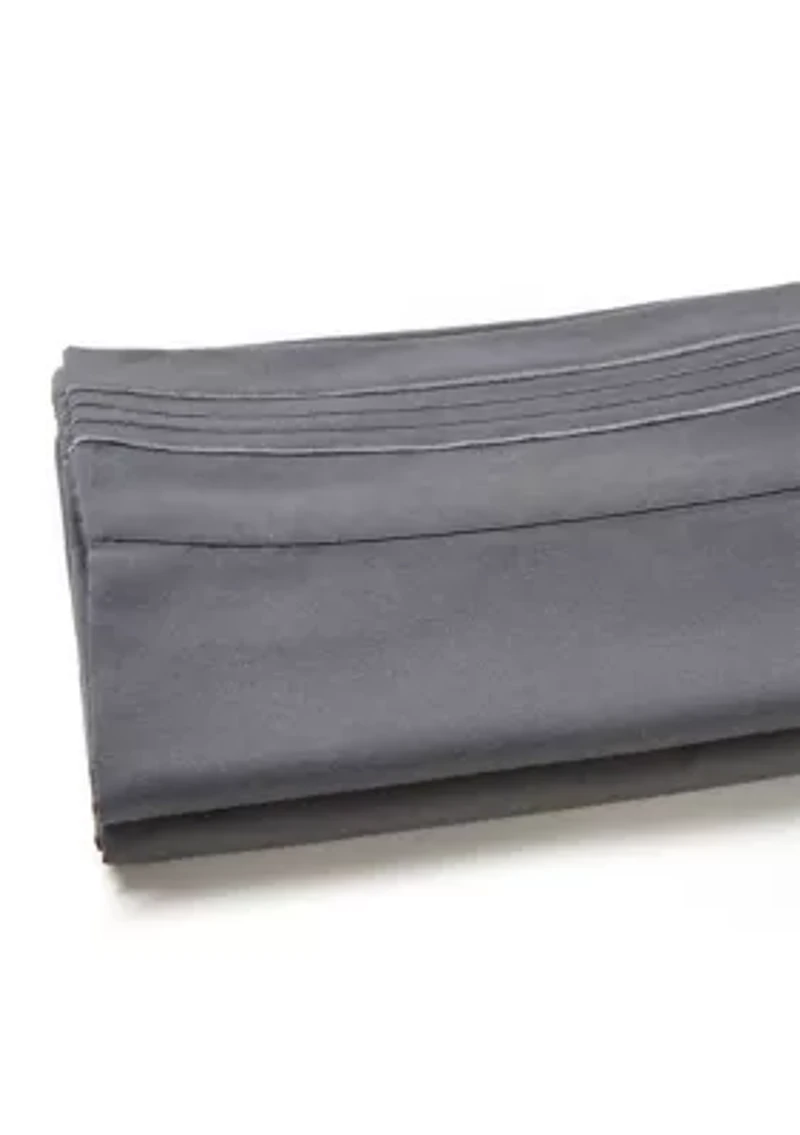 1800 Thread Count Brushed Microfiber Standard Pillowcase (2-Piece Set) with 4 Line Embroidery