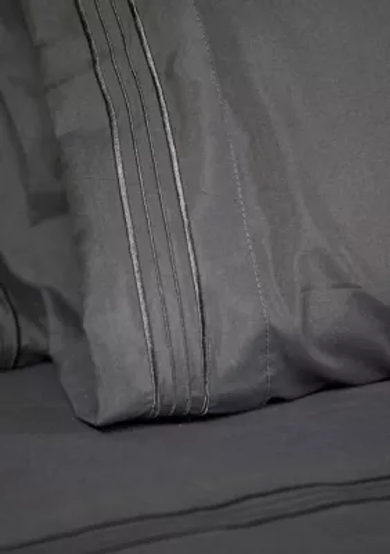 1800 Thread Count Brushed Microfiber Standard Pillowcase (2-Piece Set) with 4 Line Embroidery