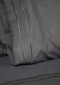 1800 Thread Count Brushed Microfiber Standard Pillowcase (2-Piece Set) with 4 Line Embroidery