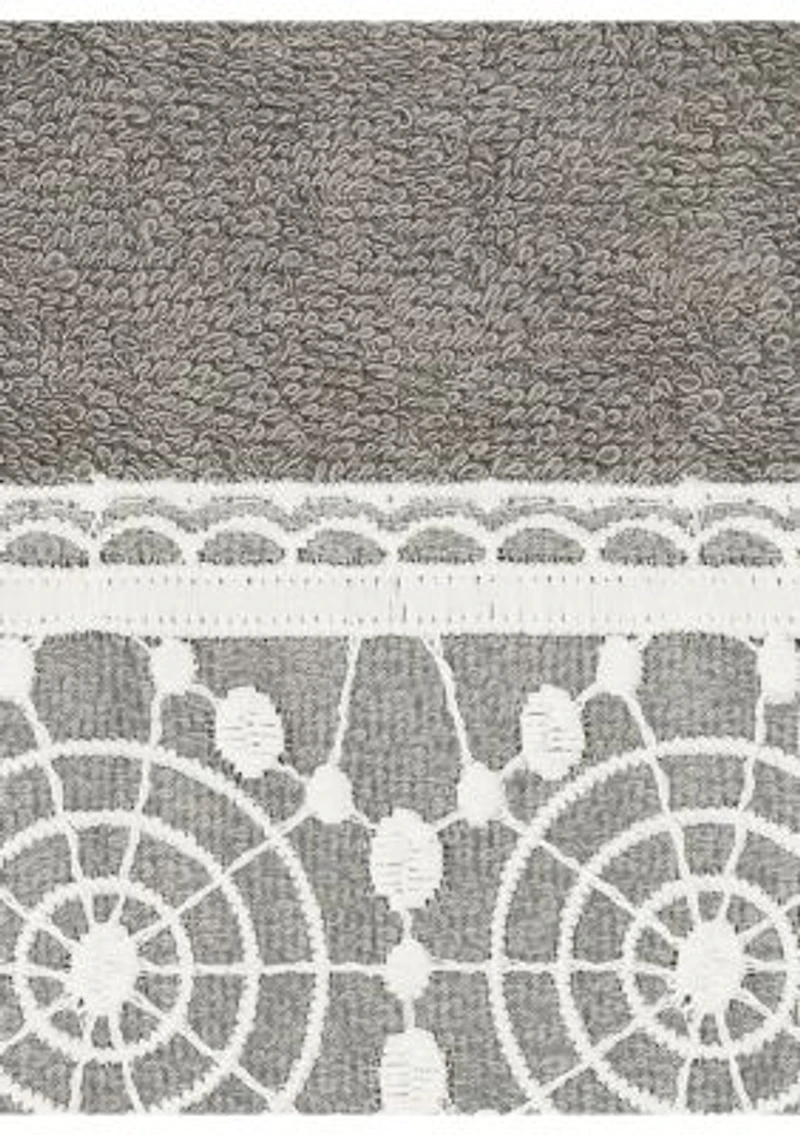 ARIAN 3PC Cream Lace Embellished Towel Set