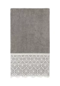 ARIAN Cream Lace Embellished Bath Towel