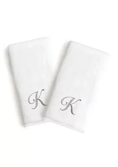 Personalized Novelty Hand Towels (Set of 2) in Grey Linum Font