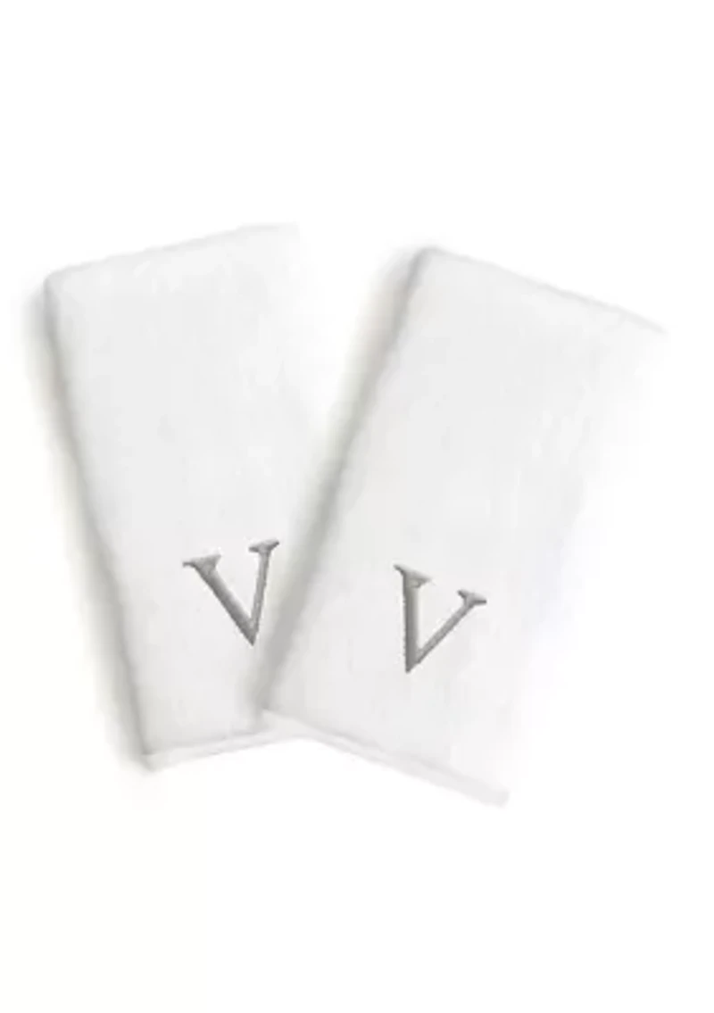 Personalized Novelty Hand Towels (Set of 2) in Grey Bookman Font