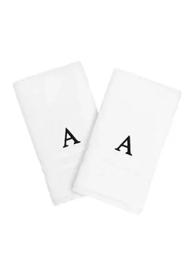 Personalized Denzi Hand Towels (Set of 2) Black Font