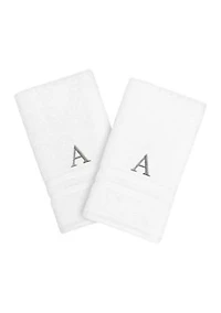 Personalized Denzi Hand Towels (Set of 2) Silver Font