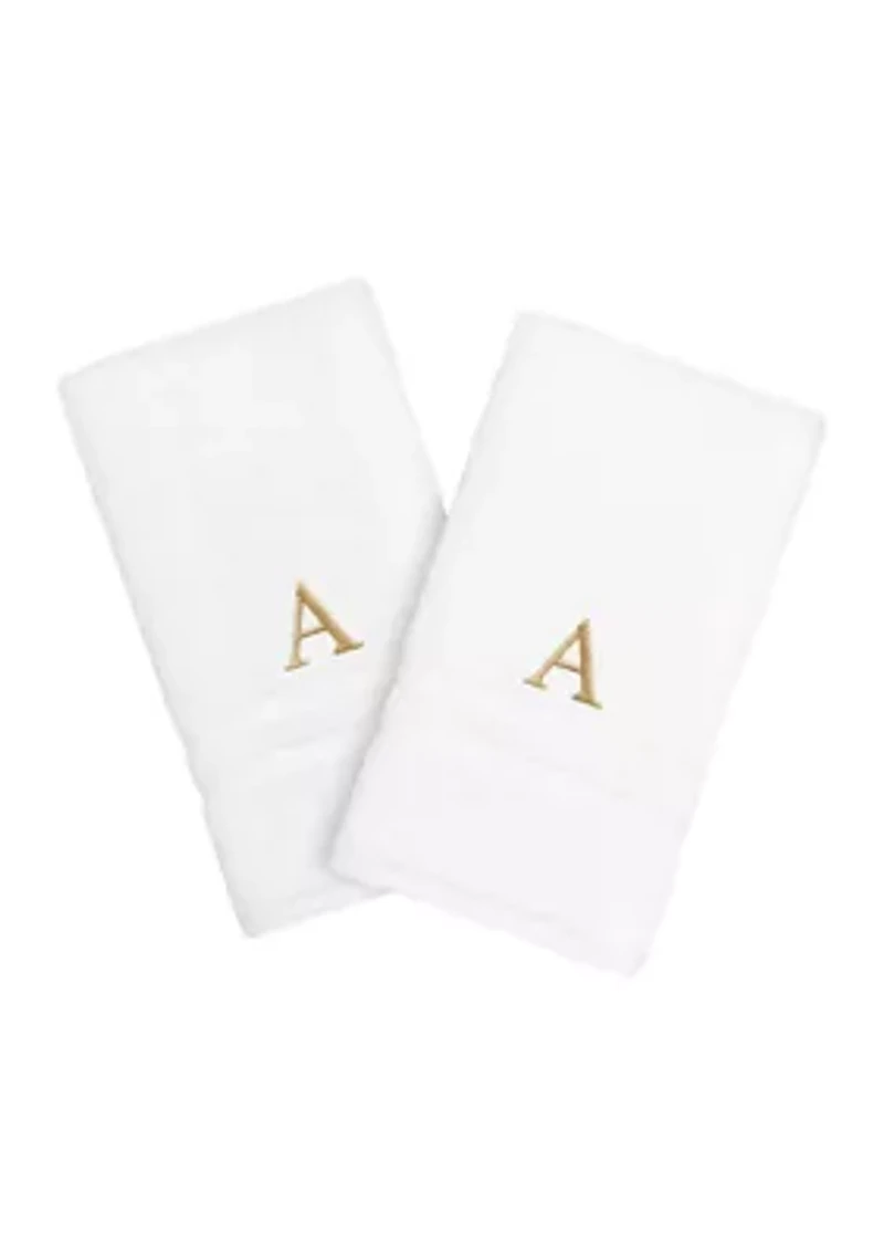 Personalized Denzi Hand Towels (Set of 2) Gold Font