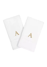 Personalized Denzi Hand Towels (Set of 2) Gold Font