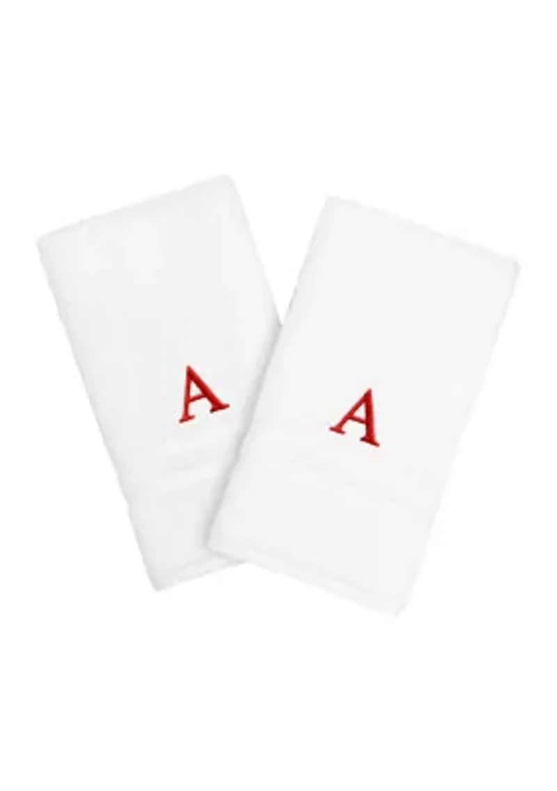 Personalized Denzi Hand Towels (Set of 2) Red Font