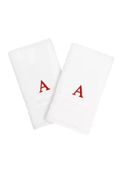 Personalized Denzi Hand Towels (Set of 2) Red Font