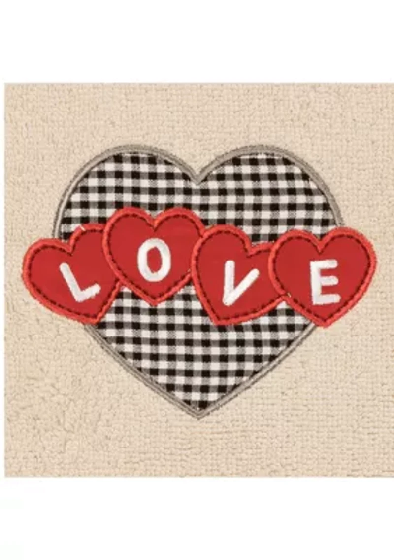 Love Hearts - Embroidered Hand Towels (Set of 2)