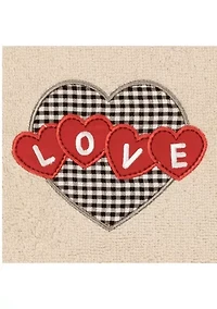 Love Hearts - Embroidered Hand Towels (Set of 2)
