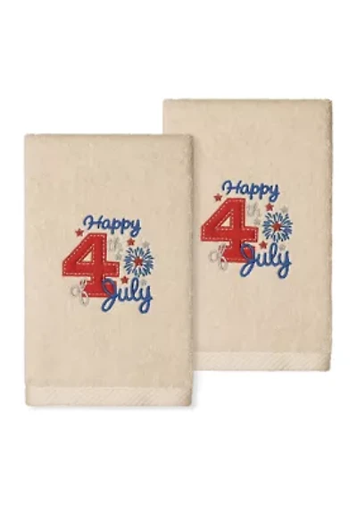 4TH of JULY - Embroidered Hand Towels (Set 2)