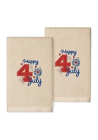 4TH of JULY - Embroidered Hand Towels (Set 2)