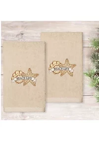 BEACH LIFE - Embroidered Hand Towels (Set of 2)