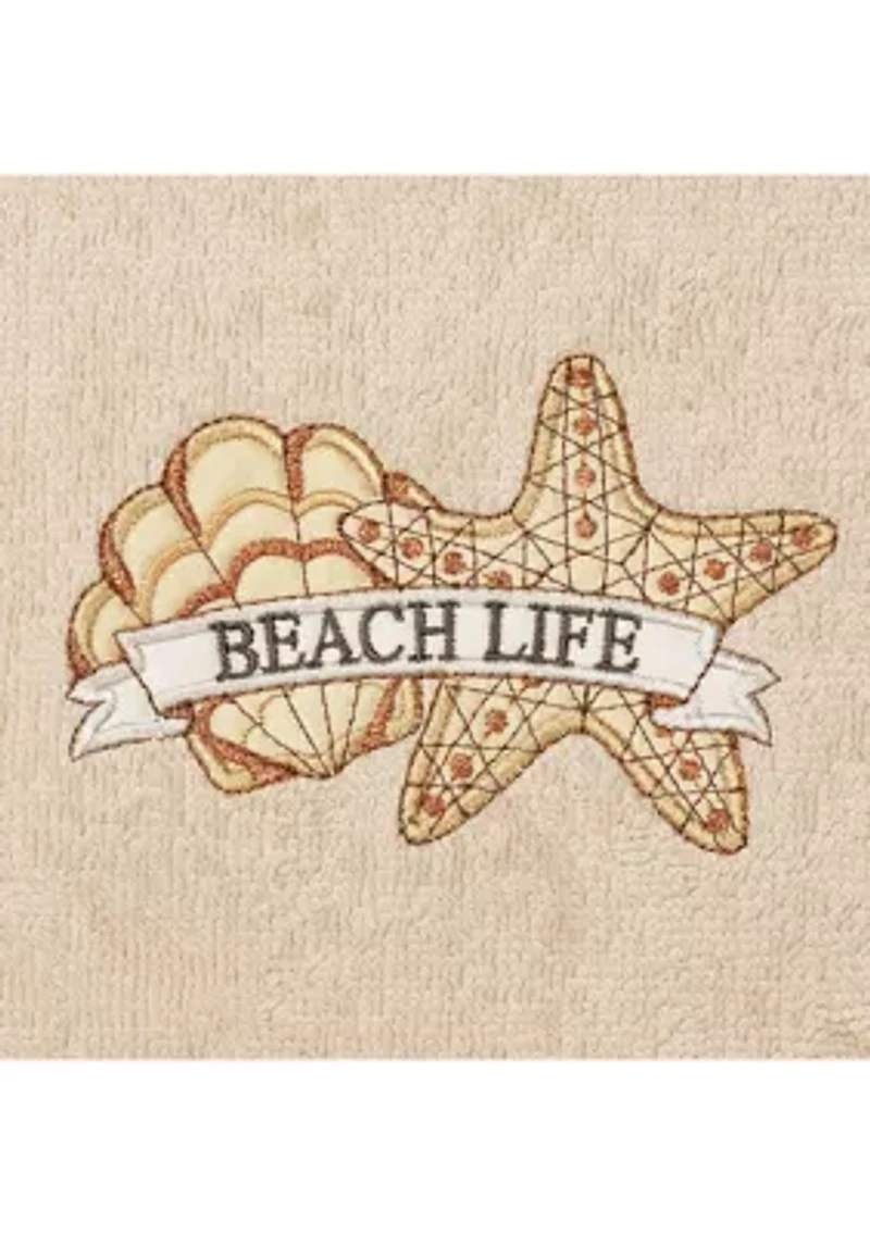 BEACH LIFE - Embroidered Hand Towels (Set of 2)