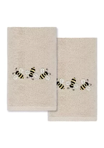 Bee Dance - Embroidered Hand Towels (Set of 2)