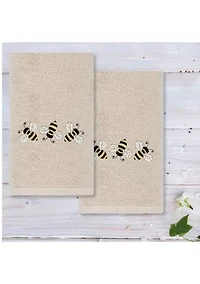 Bee Dance - Embroidered Hand Towels (Set of 2)
