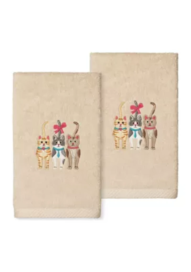 CATS - Embroidered Hand Towels (Set of 2)