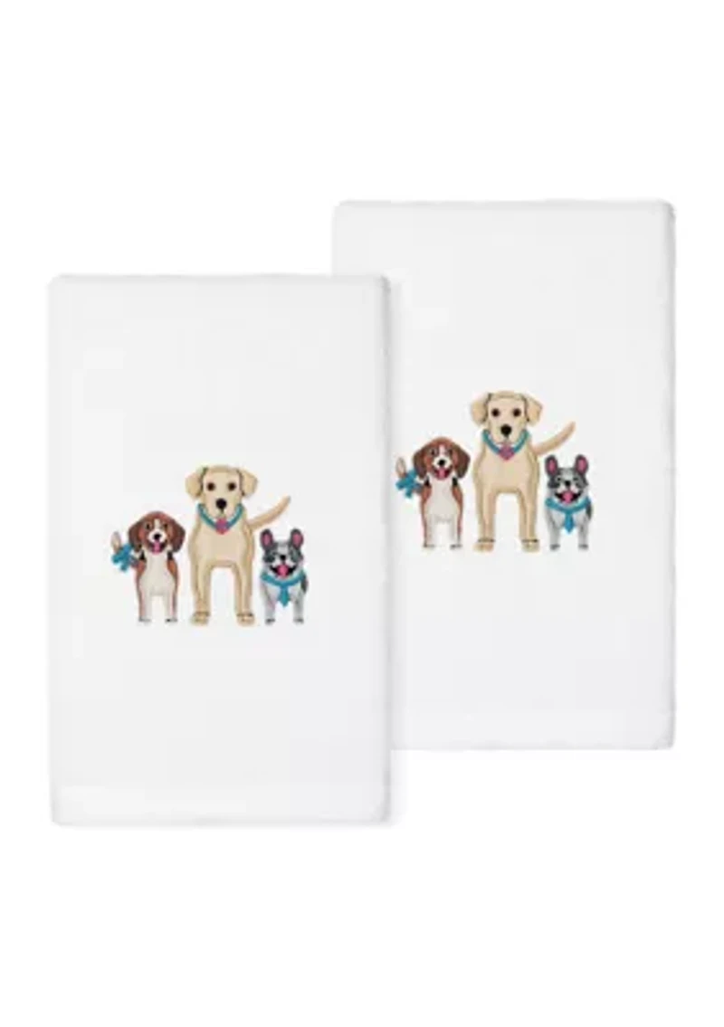 DOGS - Embroidered Hand Towels (Set of 2)