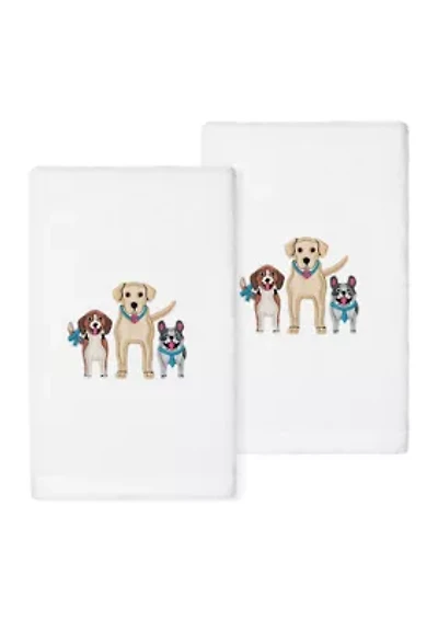 DOGS - Embroidered Hand Towels (Set of 2)