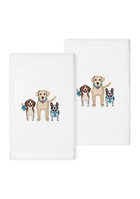 DOGS - Embroidered Hand Towels (Set of 2)