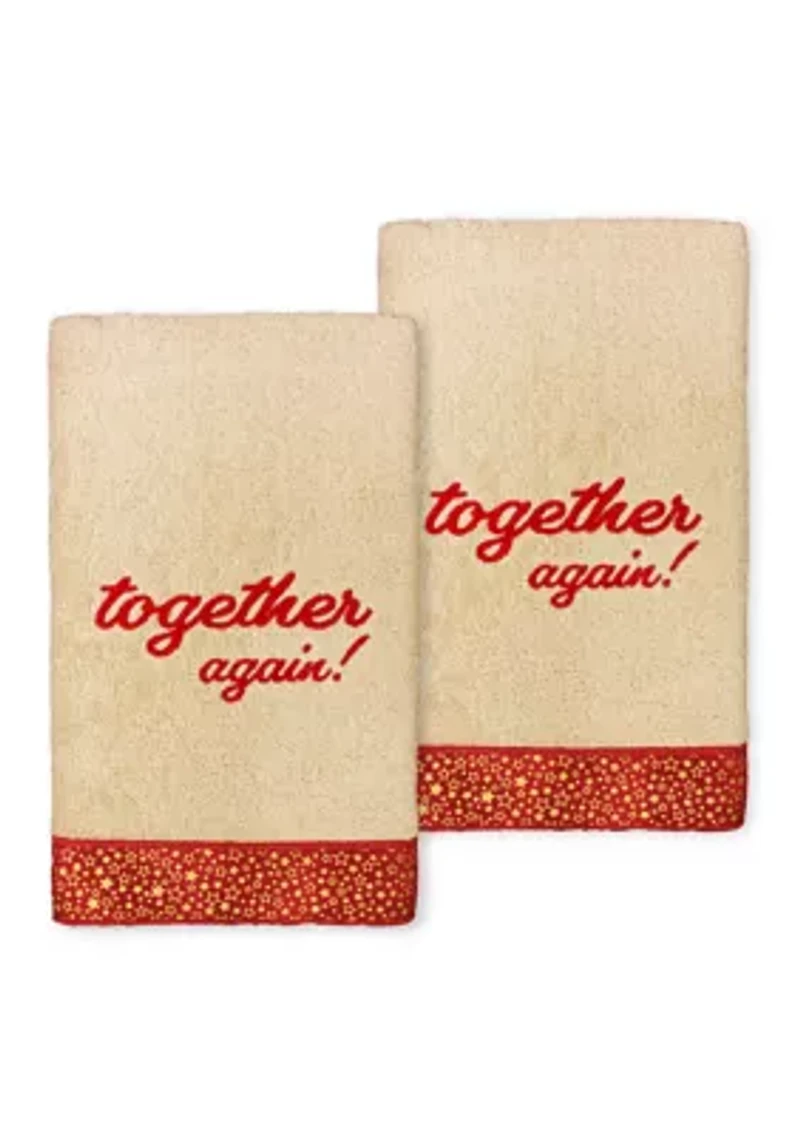 CHRISTMAS TOGETHER AGAIN - Embroidered Hand Towels (Set of 2)