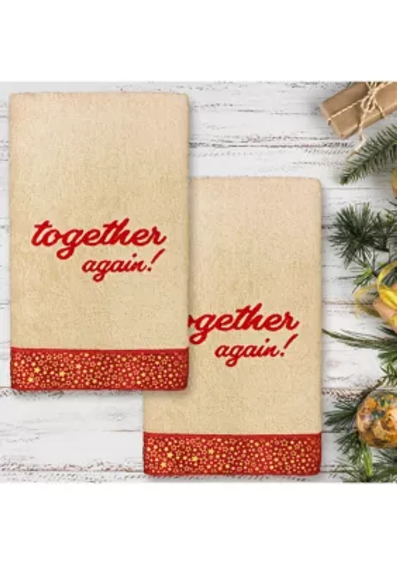 CHRISTMAS TOGETHER AGAIN - Embroidered Hand Towels (Set of 2)