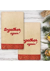 CHRISTMAS TOGETHER AGAIN - Embroidered Hand Towels (Set of 2)