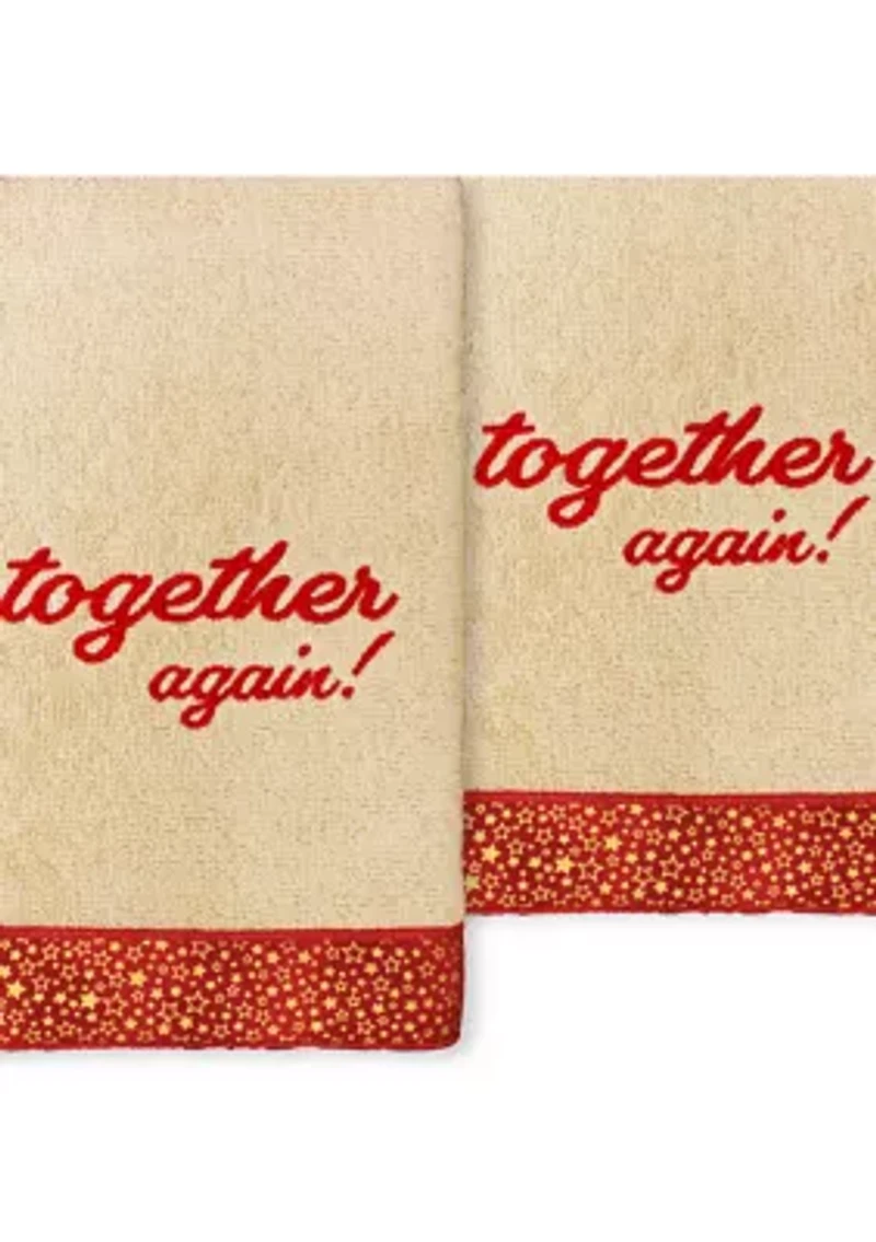 CHRISTMAS TOGETHER AGAIN - Embroidered Hand Towels (Set of 2)