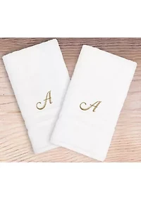 Personalized Denzi Hand Towels (Set of 2) Gold Linum Font
