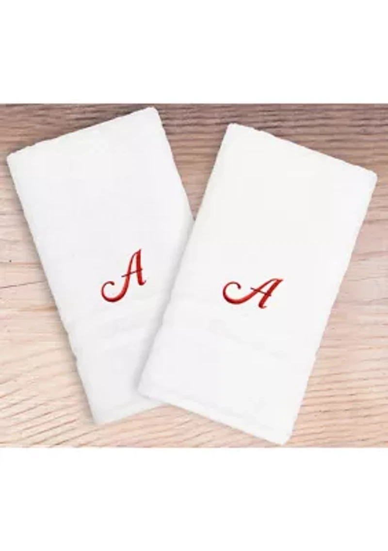Personalized Denzi Hand Towels (Set of 2) Red Linum Font