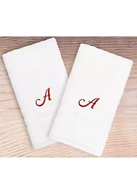 Personalized Denzi Hand Towels (Set of 2) Red Linum Font