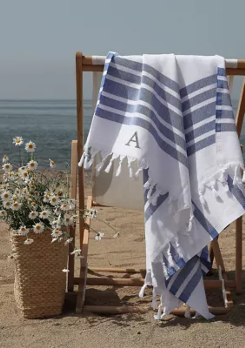 Herringbone Personalized Pestemal Beach Towel