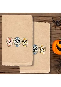 Skulls - Embroidered Hand Towels (Set of 2)