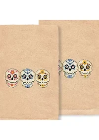 Skulls - Embroidered Hand Towels (Set of 2)