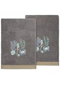 AARON 2PC Embellished Bath Towel Set