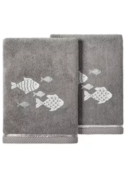 FIGI 2PC Embellished Hand Towel Set