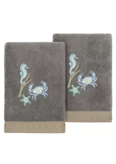 AARON 2PC Embellished Hand Towel Set