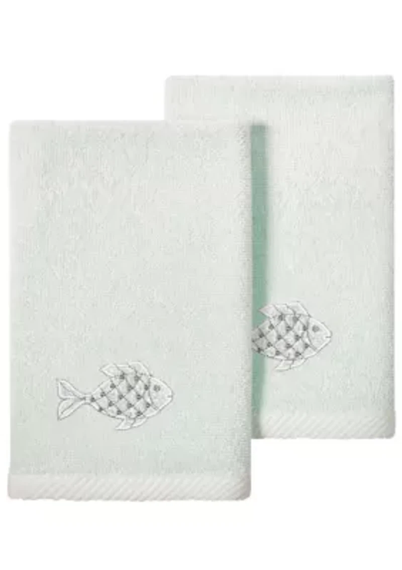 FIGI 2PC Embellished Fingertip Towel Set