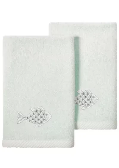 FIGI 2PC Embellished Fingertip Towel Set