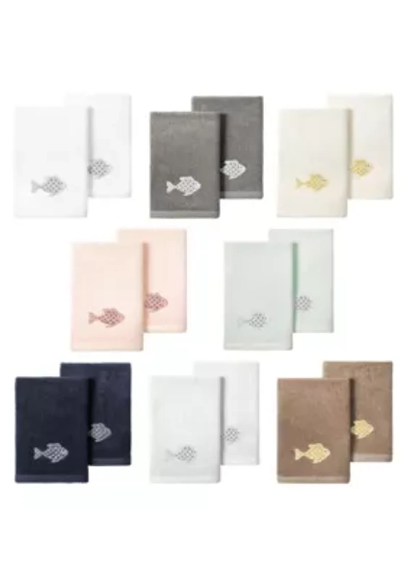 FIGI 2PC Embellished Fingertip Towel Set