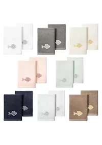 FIGI 2PC Embellished Fingertip Towel Set