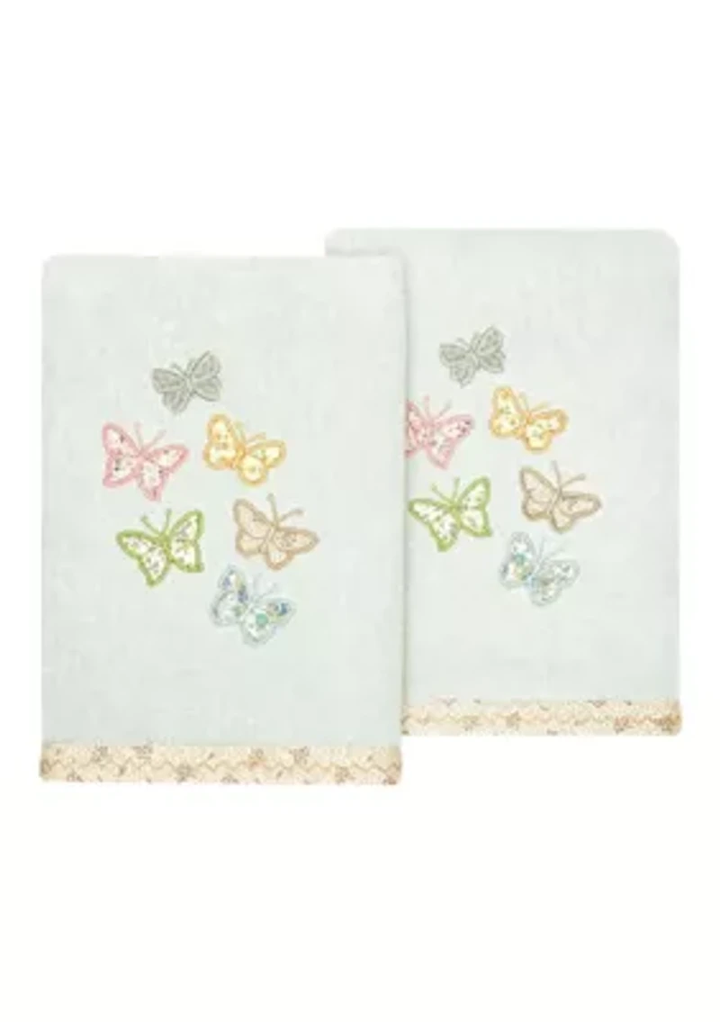 MARIPOSA 2PC Embellished Hand Towel Set