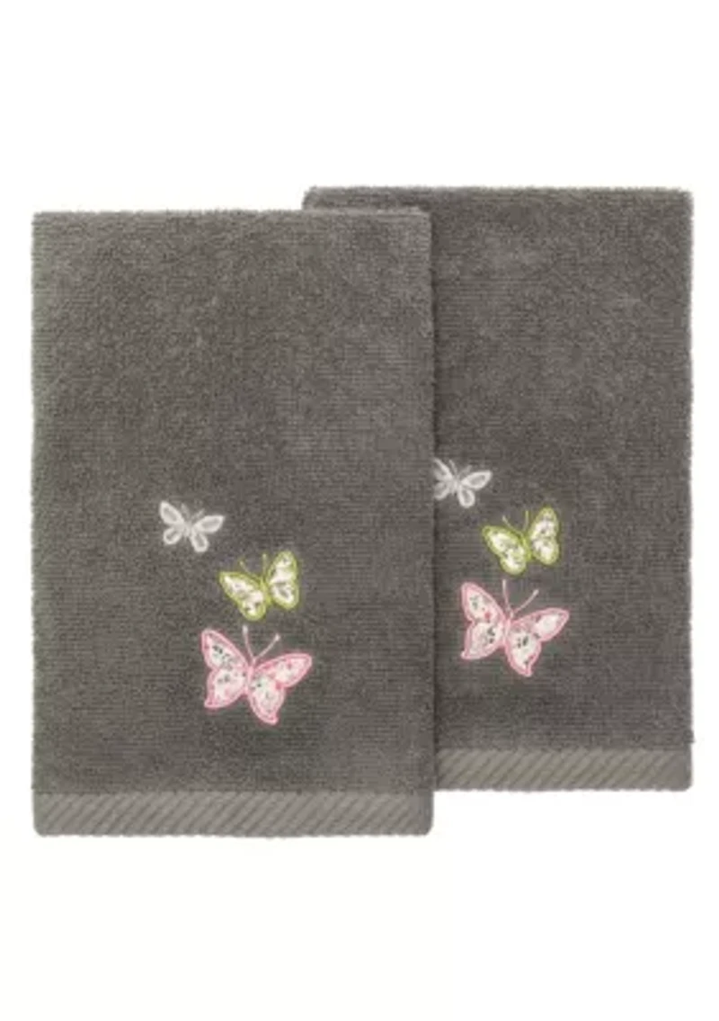 MARIPOSA 2PC Embellished Fingertip Towel Set
