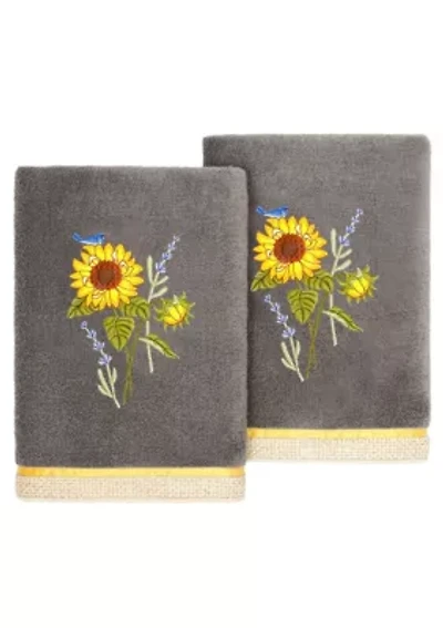 GIRASOL 2PC Embellished Hand Towel Set