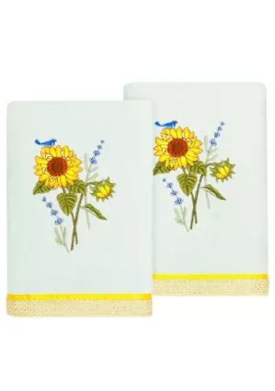 GIRASOL 2PC Embellished Hand Towel Set