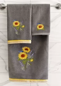 GIRASOL 2PC Embellished Hand Towel Set