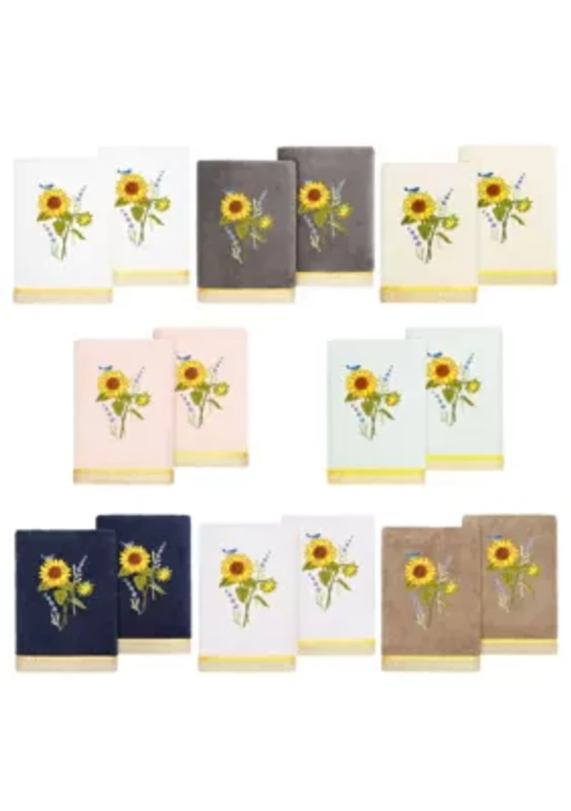 GIRASOL 2PC Embellished Hand Towel Set