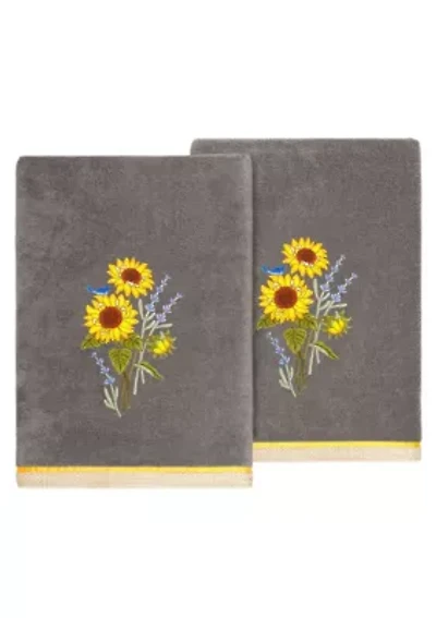 GIRASOL 2PC Embellished Bath Towel Set