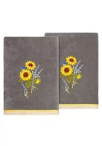 GIRASOL 2PC Embellished Bath Towel Set